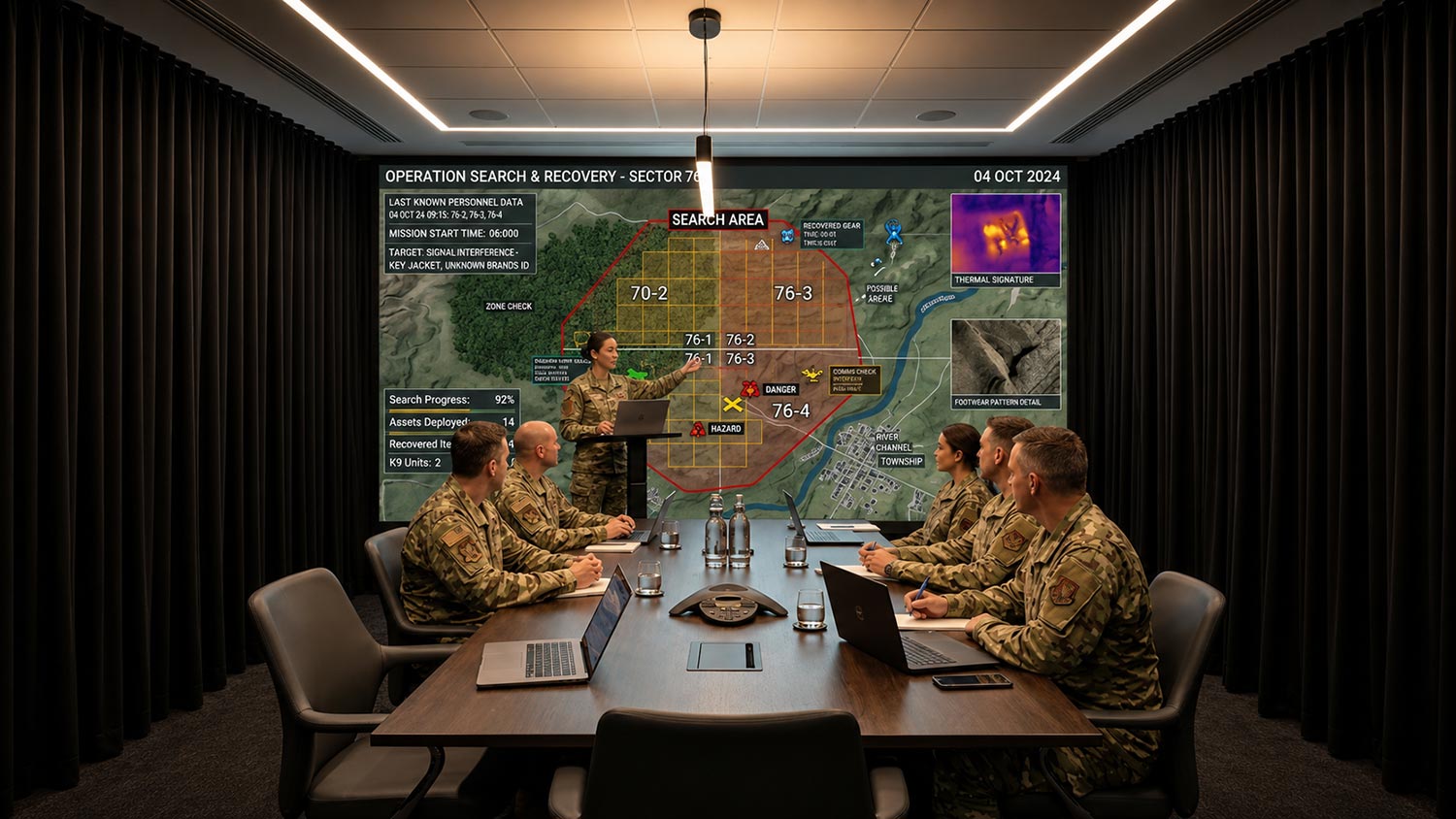 Cortinas acústicas para salas de reuniones militares